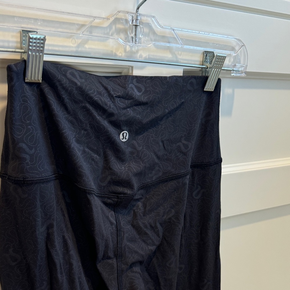 Lululemon Unique High-Waist Black Logo Patterned Leggings